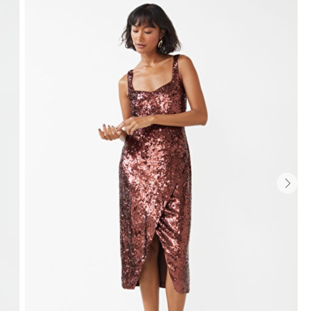 Strappy Sequin Midi Dress